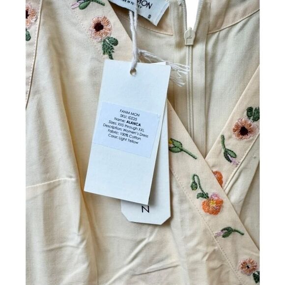 Fanm Mon Alanca Embroidered Maxi Dress Size Small - Picture 9 of 9